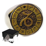 Combo Anillo Capricornio Signo Zodiacal Astrologia Acero Ino