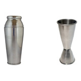 Coctelera Bahia Sin Filtro + Jigger Japones Acero Inox 