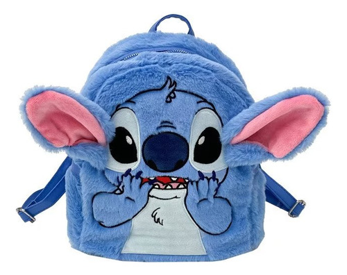 Mochila Versátil Con Diseño De Stitch Bonito Estilo Casual Color Azul Diseño De La Tela Liso