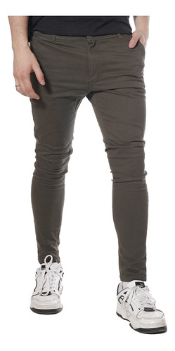 Pantalon Hombre Corte Chino Chupin Elastizado