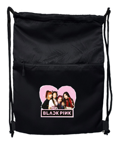 Bolso Tipo Morral Con Cierre Black Pink - Estampaking