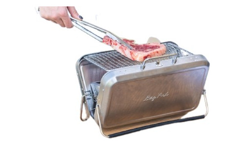 Parrilla Portátil Plegable De Acero Inox 30x21x7 Cm