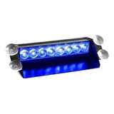 Baliza Parabrisa Auto Led Estroboscópica Azul/azul 12v