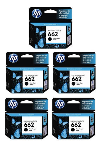 Cartucho Hp 662 Negro Cz103al X 5 Uni -  1515 2515 2545 3545