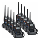 10 Radio Ht Dual Band(uhf+vhf) Baofeng Uv-5r + Fone Ptt + Nf