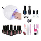 Kit Inicial X17u Cabina Led Uv 48w Uñas Semip + 2 Gel Regalo