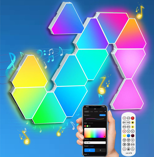 Luces Led Triangulares Rgb Para Juegos Y Dormitorio, Intelig