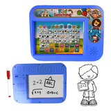 Brinquedo Tablet Infantil Educativo Bilíngue Alfabetização Cor Azul