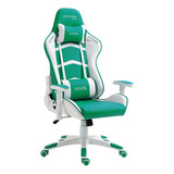Cadeira Escritório Gamer Branca E Verde Palmeiras Torcedor 