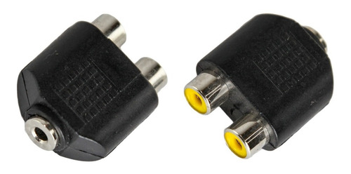 3 Adaptador 2 Plug Rca Hembra A Mini Plug 3.5 Hembra Tv Htec