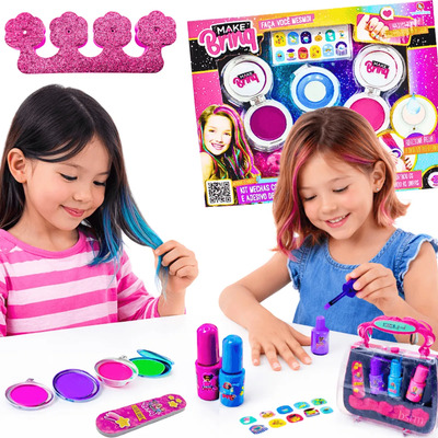 Kit 2 Brinquedo Maquiagem Infantil + Esmalte Maleta Manicure | Frete grátis