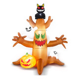 2.4m Jumbo Inflable Halloween Árbol Fantasma Gato Calabaza