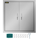 Puerta Doble Acero Inoxidable 304 Cocina Asador 24x24in