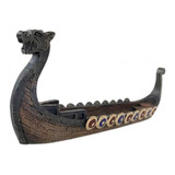 Porta Incenso Incensário Pequeno Resina Modelo Canoa Viking
