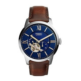 Fossil Townsman Automatic De Acero Inoxidable Y Cuero Para H