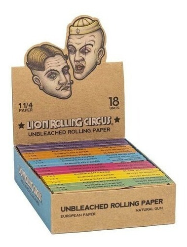 Caja Papelillos Unbleached Lion Rolling Circus Sedas  /x18