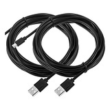 Set 2 Cable Carga 3 Metros Largo Para Joystick De Play4 Ps 4