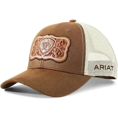 Gorra Ariat Cuero Sintético Logo Floral Café Un Geométrico | MercadoLibre