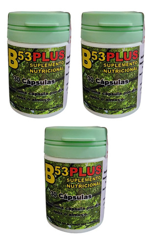 3 Frasco B53 Plus Suplemento Nutricional Natural 30 Caps