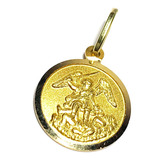 Medalla De San Miguel Arcangel Oro 18 K.12 Mm Diametro