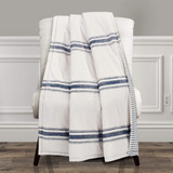 Lush Decor Farmhouse Stripe Throw - Manta Reversible A Rayas