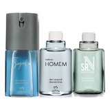 Kit Perfume Deo Corporal Biografia + Refil Homem Clássico Original Tradicional + Sr N 100ml Masculino Natura