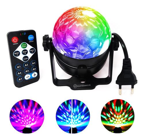 Bola Maluca Mini Globo Jogo De Luz Led Rgb Festa