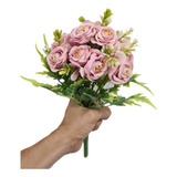 Lote 4 Ramos Con 14 Mini Rosas Bouquet Flores Mayoreo