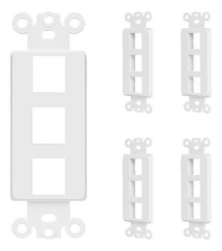 Enerlites Adaptador De Placa De Pared Keystone Rj45 De 3 Pue