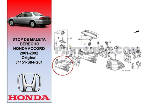 Stop De Maleta Derecho Honda Accord 2001-2002 Foto 3