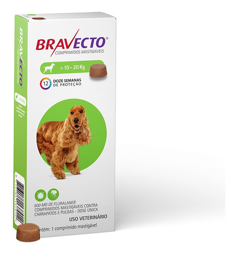 Bravecto Antipulgas E Carrapatos Cães De 10 A 20kg + Brinde