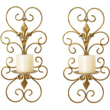 Juego De 2 Candelabros De Pared Juwisconsin, Portavelas De M