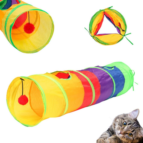 Brinquedo Interativo Para Gatos Pets Túnel Labirinto Colorid
