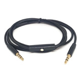Cable Auxiliar 3,5mm Con Microfono 1mtr - Negro