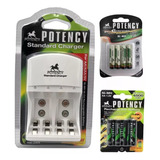 Kit Carregador + 4 Pilhas Aa 4800mah + 4 `pilha Aaa 2700 Mah