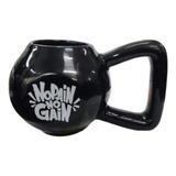 Caneca Cerâmica Peso Kettlebell Cross Preto Academia 410ml