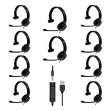 Kit 10 Headsets Usb Agem Ahx3000 Evo Mono Cancelador Ruído