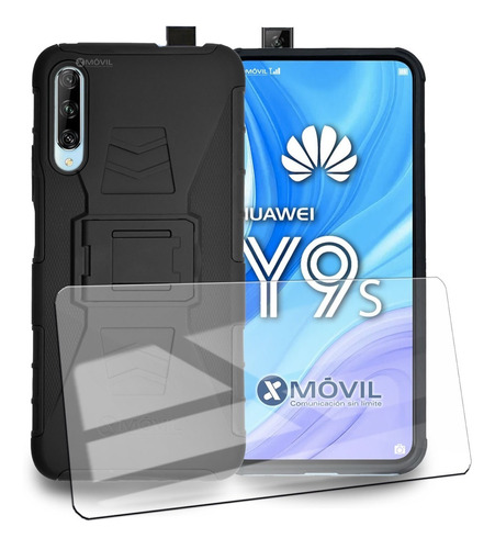 Funda Protector Huawei Uso Rudo Con Clip + Mica De Cristal