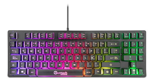 Teclado Tkl Gamer Getttech, Iluminación Rgb, Gpk-esmwr-g2