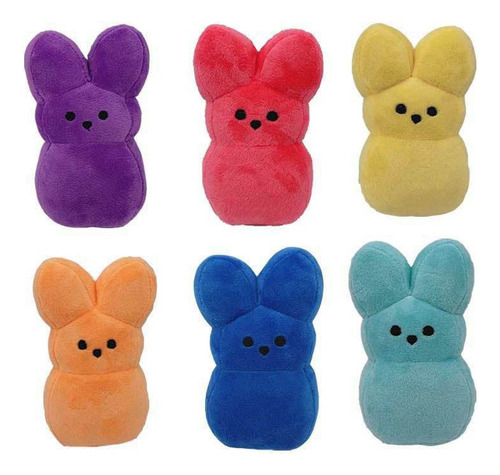 6pcs Carrot Peep Bunny Muñeca Peluche Juguete Niños Regalo