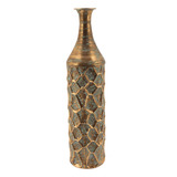 Vaso Decorativo De Chão Rústico Dourado 73cm Cr0157 Btc