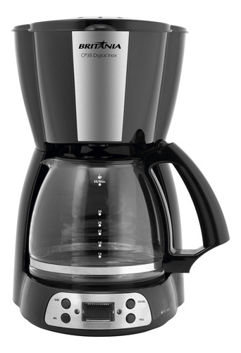 Cafeteira Elétrica Cp38 Digital Inox Preta Britânia 220v