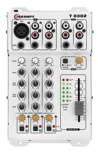 Mesa Som Taramps T 0302 3 Canais 2 Saídas Automotivo Bivolt