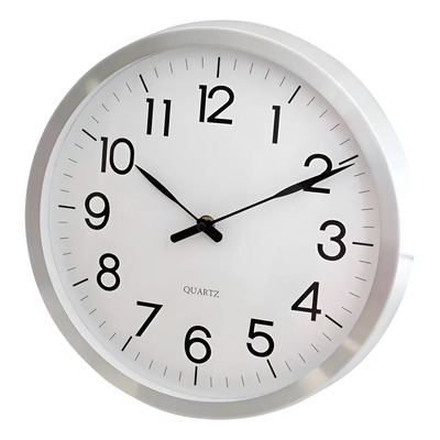 Reloj de Pared Analógico Le Toton Casa Silver White 30cm Fondo Blanco | Envío gratis