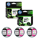 Kit Cartucho Hp 667xl Original Preto E Colorido 2376 2774