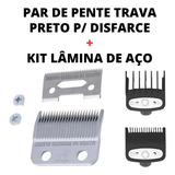 Kit Lâmina De Aço + Pentes De Disfarce 0.5 E 1.5 Trava Preto