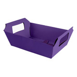 Cesta De Papel - Cartão Cores C/10 Unidades - 18x12x5cm Cor Violeta