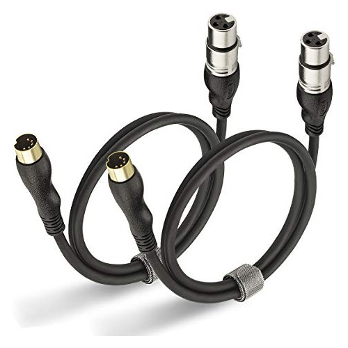 Cable Adaptador Midi De 5 Pines Macho Xlr Hembra De 3 P...