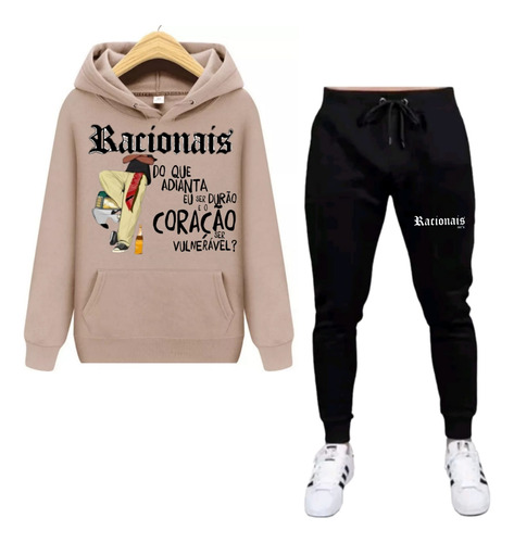 Blusa Moletom+calça Conjunto Kit Rapper Rap Racionais Mcs