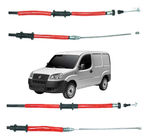 Kit Par Cabo Freio Mão Traseiro Fiat Doblo Cargo 1.3 1.4 1.8